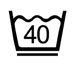 Care symbol: machine wash at 40 °C, easy care